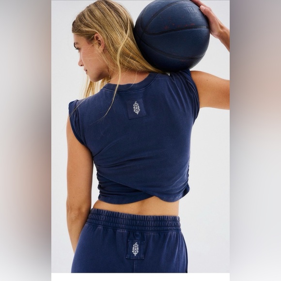 NWT Free People hotshot crossover SET size Large  midnight NAVY - Picture 3 of 5